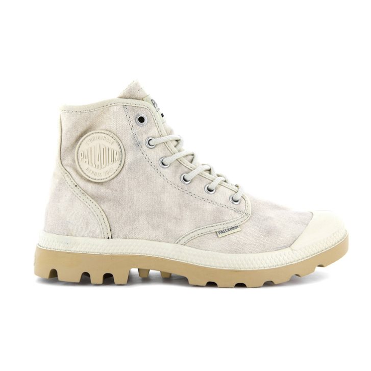 Bottes Palladium Pampa Hi WAX Femme Grise Clair | FR HAV632U